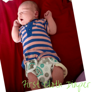 First Cloth Diaper - Newborn Cover and prefold diaper