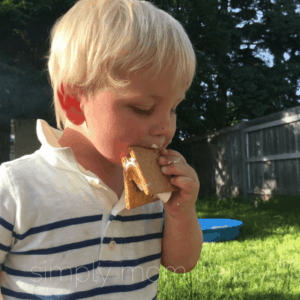 Backyard Camping with 2 Under 2 - Why I'm going camping with babies - eating s'mores with a toddler.