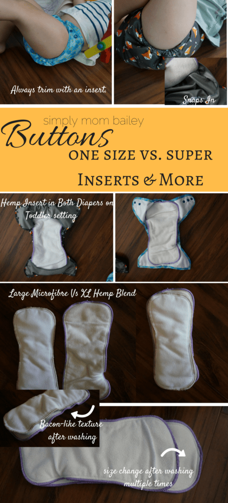 Buttons One Size Cloth Diaper versus ButtonsDiaper super cloth diaper - cloth diaper covers and inserts - Buttons Diaper Inserts