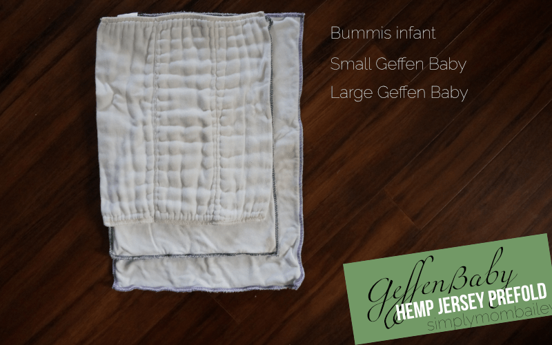 Size Comparison of Geffen Baby Hemp Jersey Prefold - Prefold Cloth Diapers - Bummi's - Made in the USA - organic cloth diaper