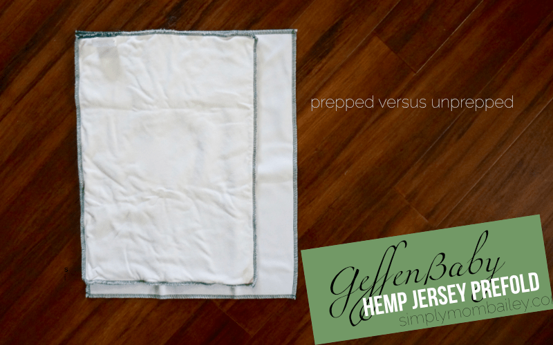 prepped geffen baby prefold cloth diaper versus unprepped Geffen Baby Hemp Jersey prefod