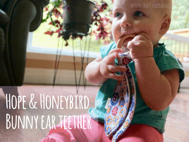Cutting Canines is miserable for cranky babies. Check these tips on how to survive teething with babies and toddlers at www.simplymombailey.com. The Hope & Honeybird Bunny Ear Teether is the perfect locally made teething toy for babies to chew on. Locally made with natural products! #madeincanada #teethingbabies