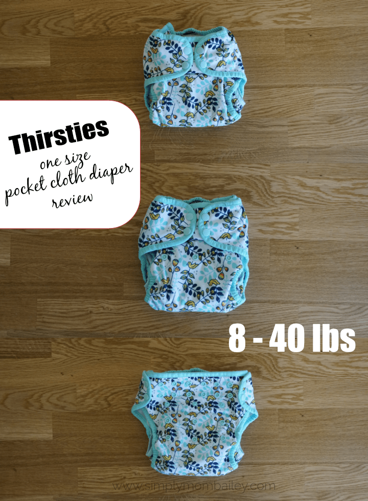 Thirsties Pocket Cloth Diaper Sizing 8-40 pounds