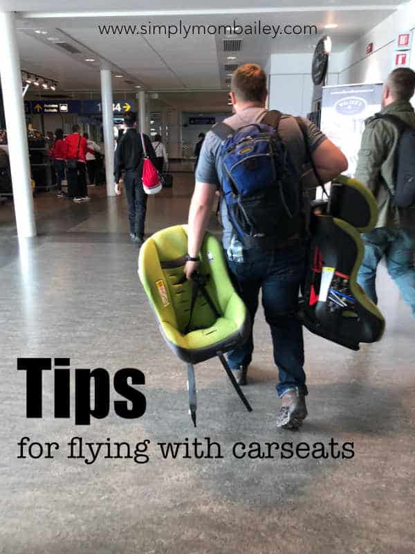 Tips for Flying with CarSeats- Carrying Car Seats in the airport with a clek and cosco