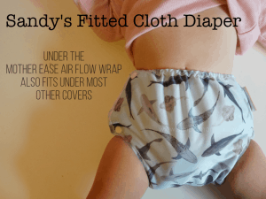 How Sandy's Fitted Diaper fits under a Motherease Airflow wrap