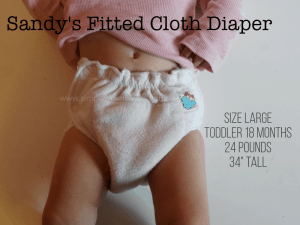 How a Large Sandy's Fitted Diaper fits on a 20 pound toddler