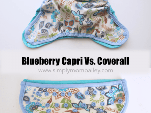Blueberry Coverall versus Blueberry Capri sizing comparison
