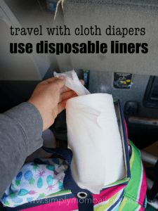 Travel with Cloth Diapers - Disposable Liners help with poop clean up.