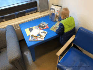 speech delay - tubes in the ear for toddler - toddler waiting in hospital waiting room