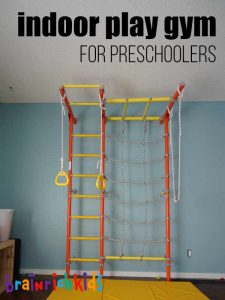 indoor play gym for preschoolers - home climbing structures for kids from Brain Rich Kids