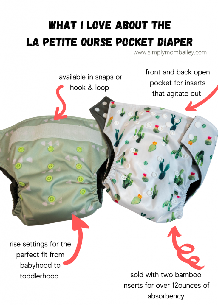 for Babies Weighing 10–35 Pounds LA PETITE OURSE 6 One Size Printed Snap Cloth Diaper with 12 4-Layer Premium Bamboo Inserts Palms 